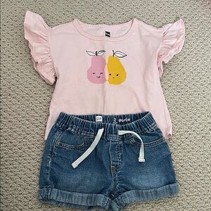 Tea T-shirt and BabyGAP Blue Denim Shorts 2T